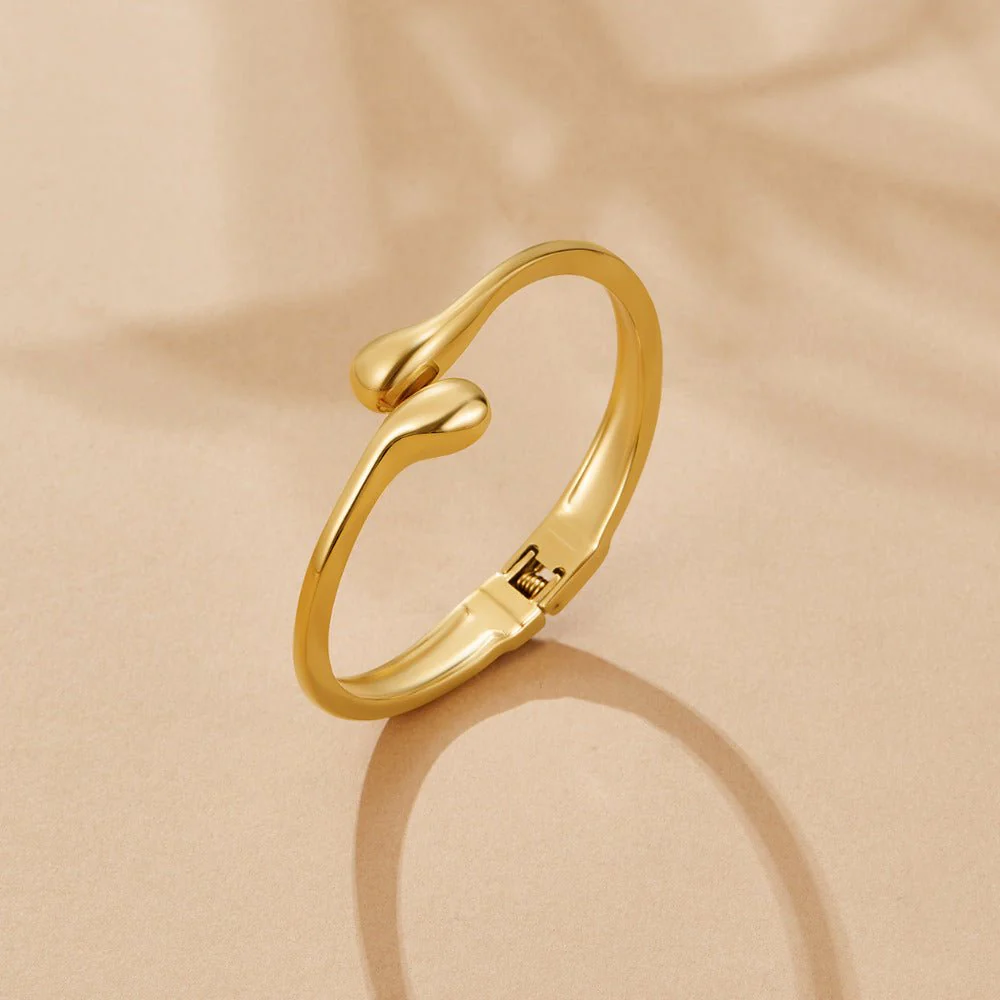 Gold Teardrop Bangle