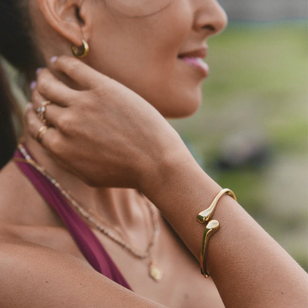 Gold Teardrop Bangle - Image 2