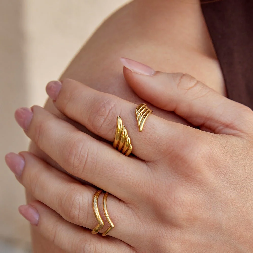 Golden Angel Wing Wrap Ring - Image 2