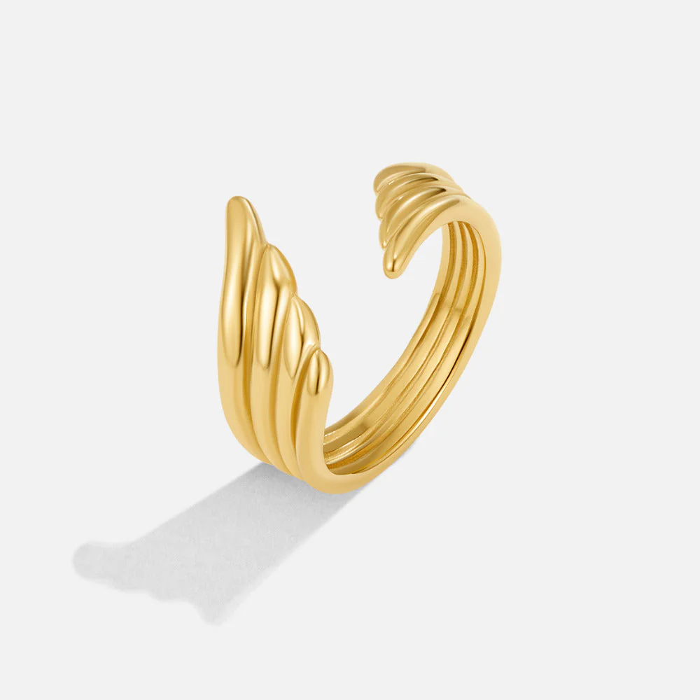 Golden Angel Wing Wrap Ring - Image 3