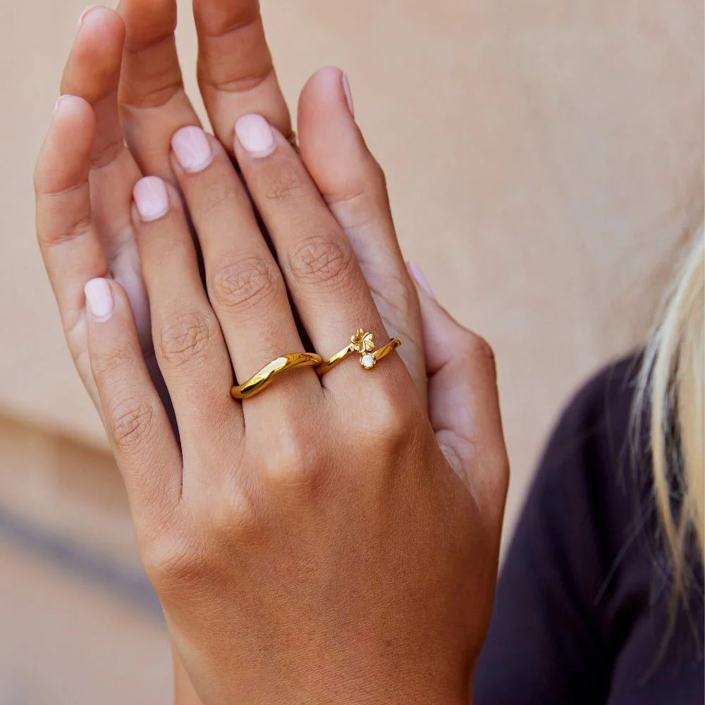 Golden Bloom Petal Ring - Image 2