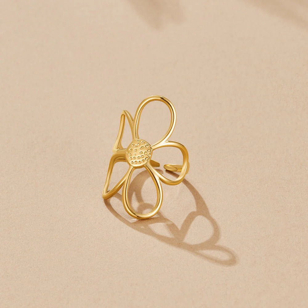 Golden Daisy Flower Ring - Image 4