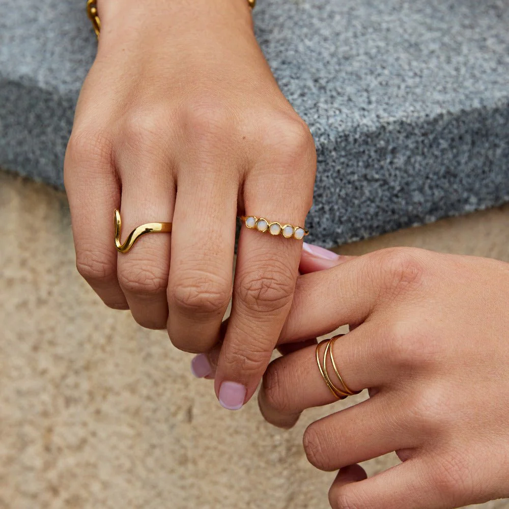 Golden Moonstone Eternity Ring - Image 2