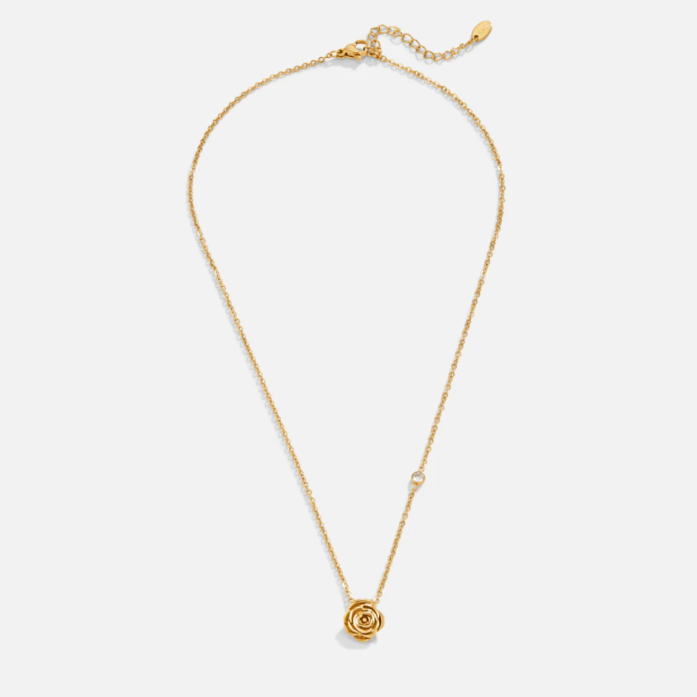 Golden Rose Pendant Necklace - Image 4