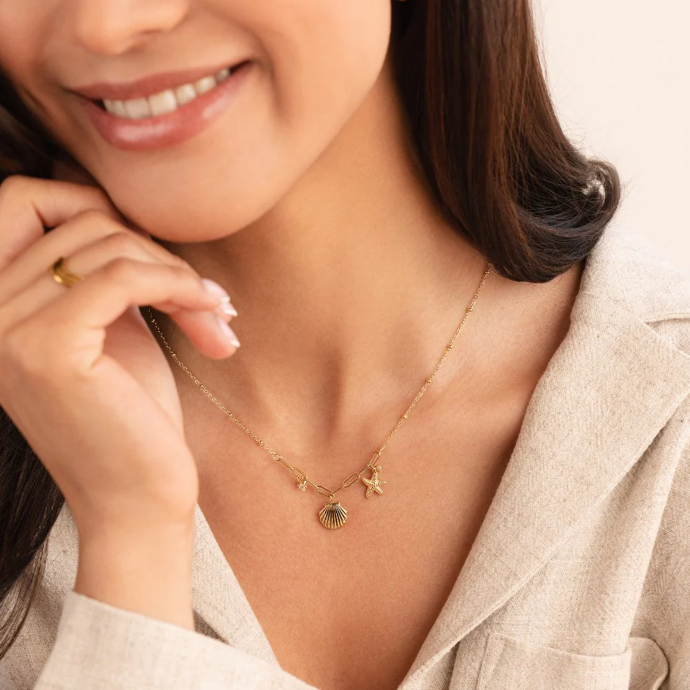 Golden Seashell & Starfish Necklace - Image 6