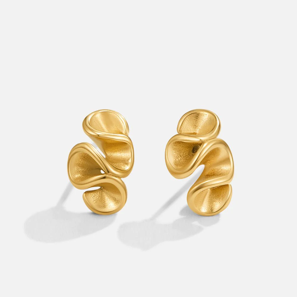Golden Spiral Drop Earrings