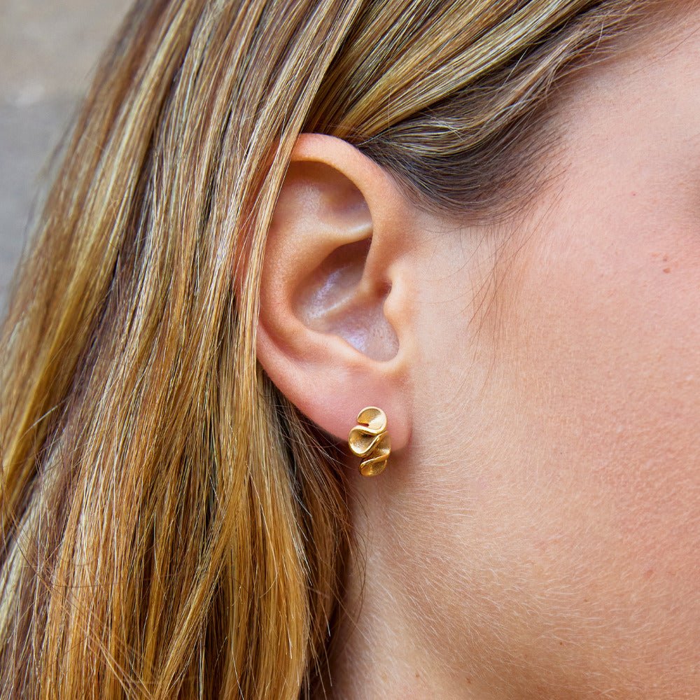 Golden Spiral Drop Earrings - Image 2