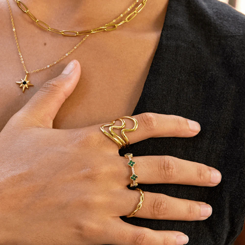 Golden Waves Wrap Ring - Image 2