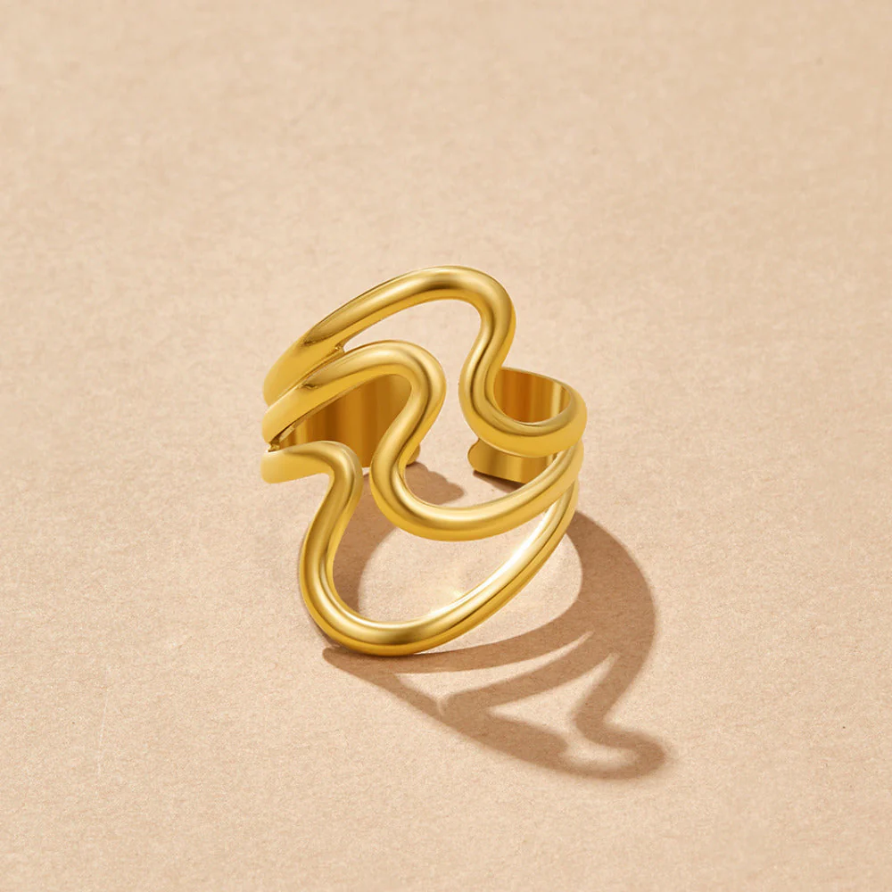 Golden Waves Wrap Ring - Image 3