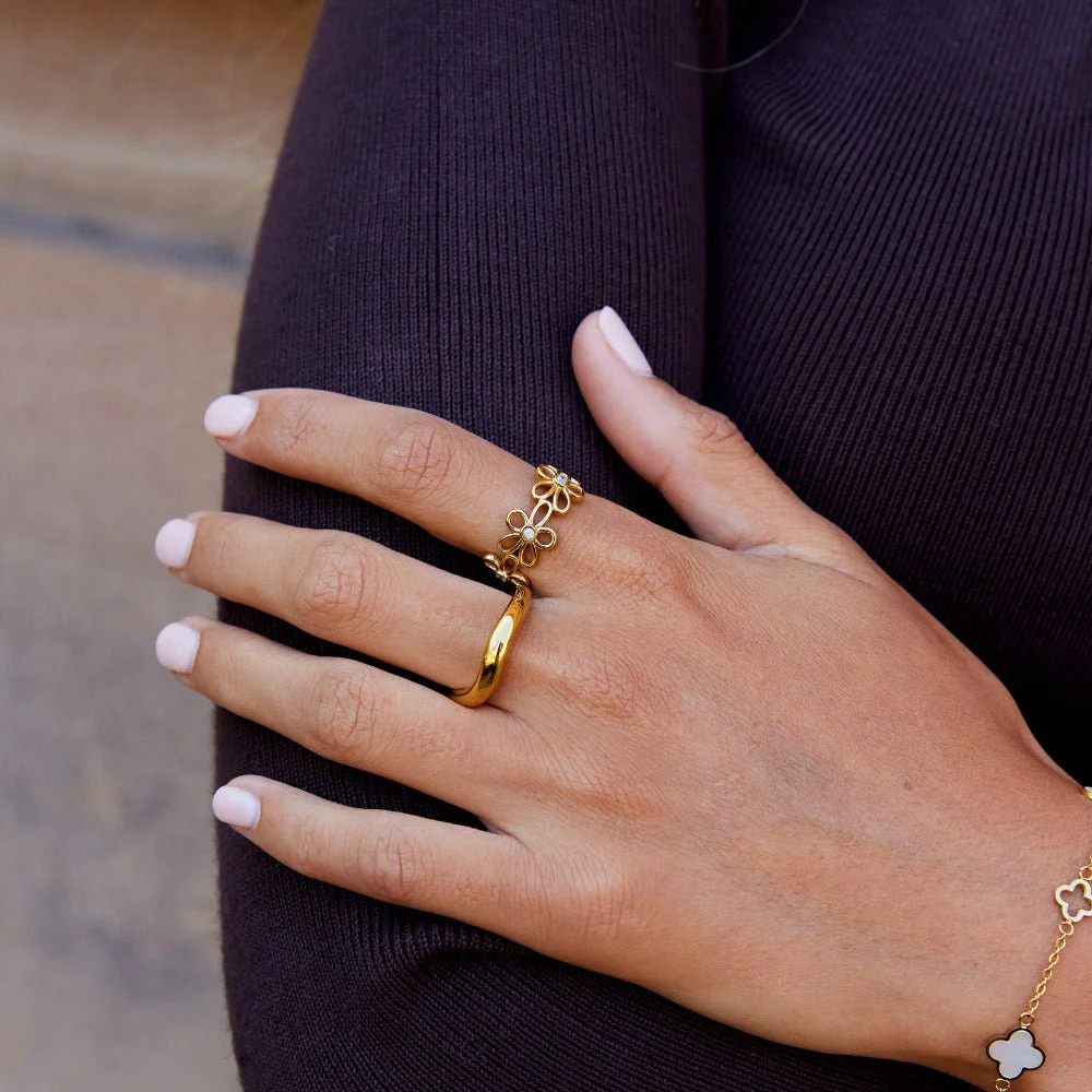 Golden Wildflower Infinity Ring - Image 3