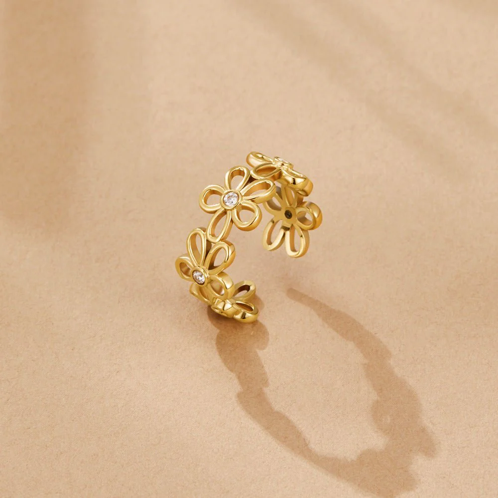 Golden Wildflower Infinity Ring - Image 4