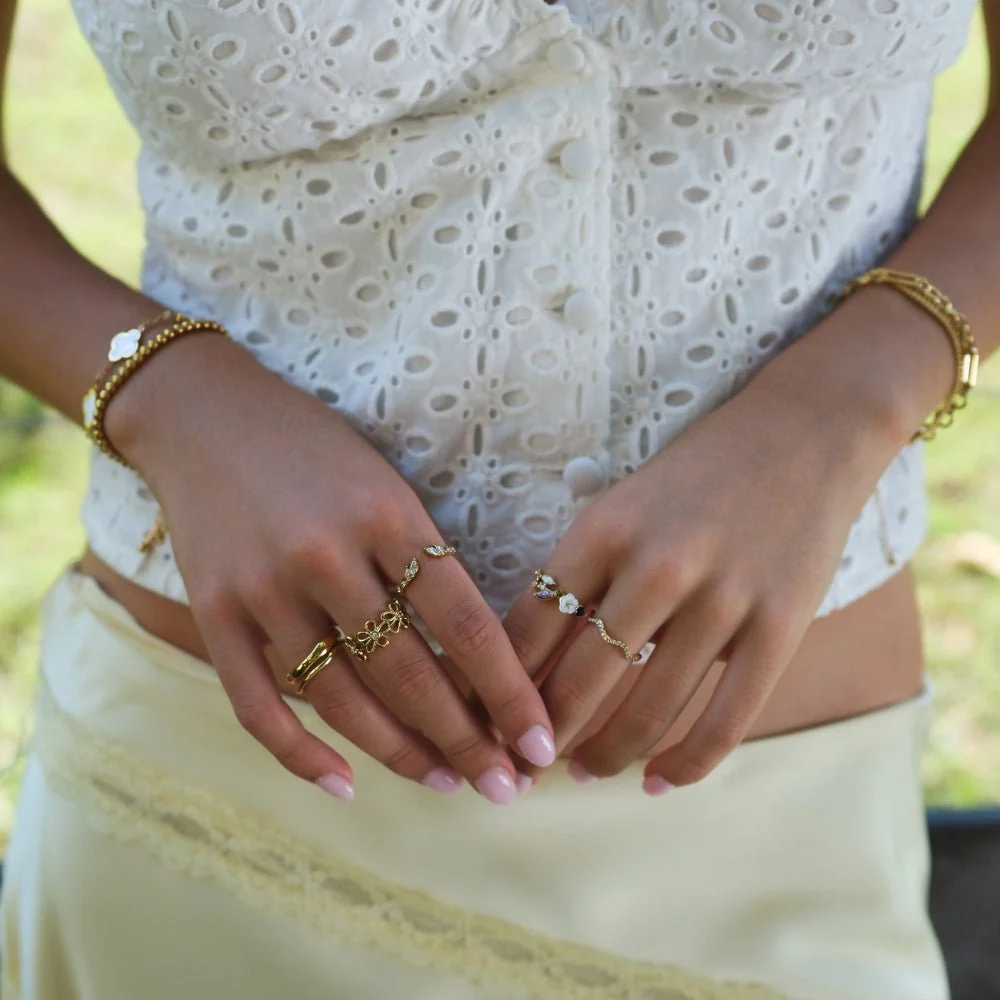 Golden Wildflower Infinity Ring - Image 6