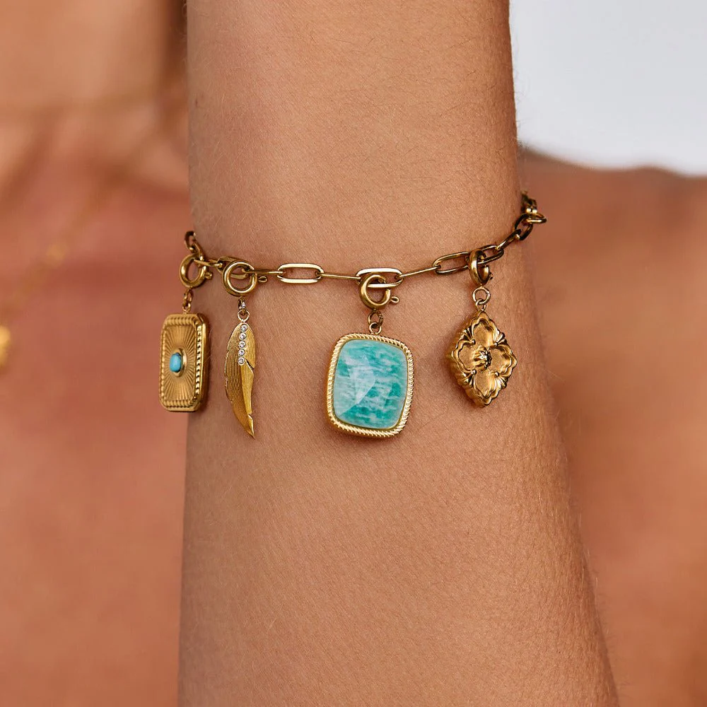 Green Amazonite Stone Charm - Image 3