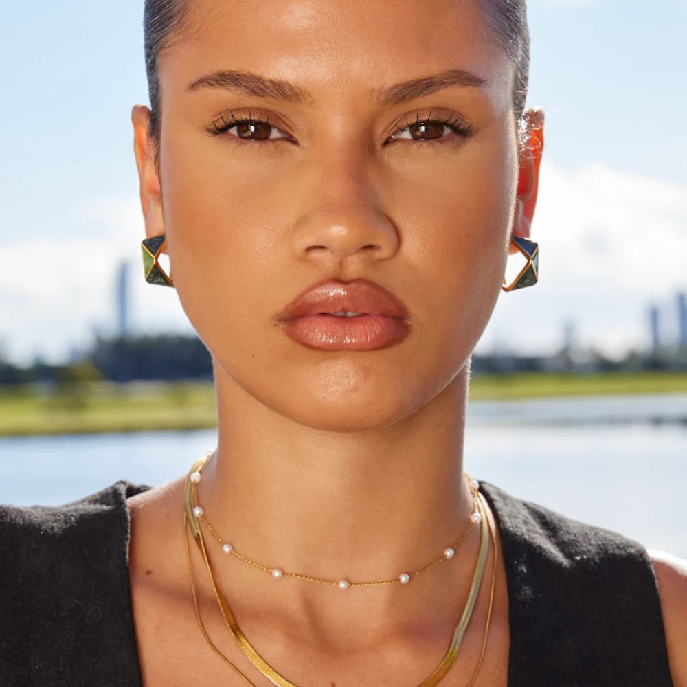 Green Atlantis Hoop Earrings - Image 3