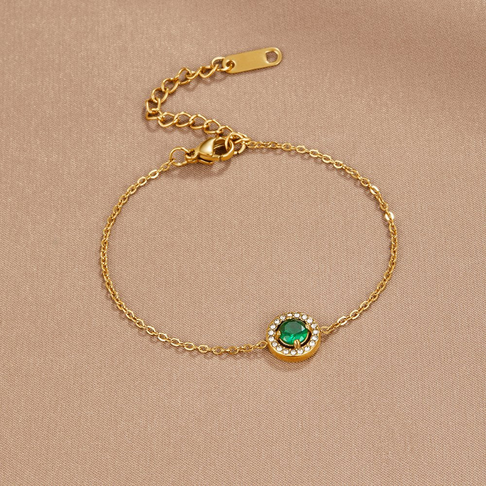 Green Emerald Crystal Bracelet