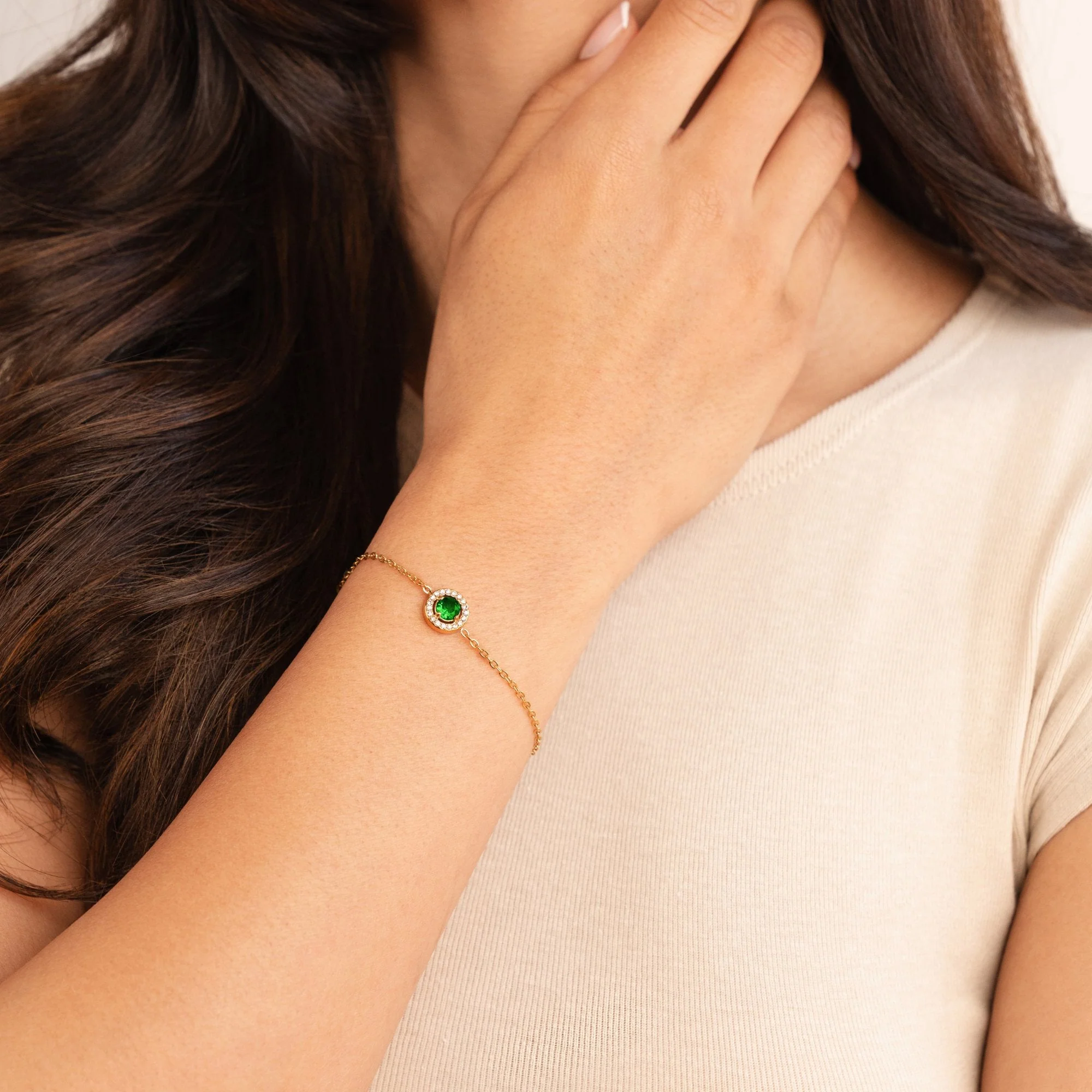 Green Emerald Crystal Bracelet - Image 4