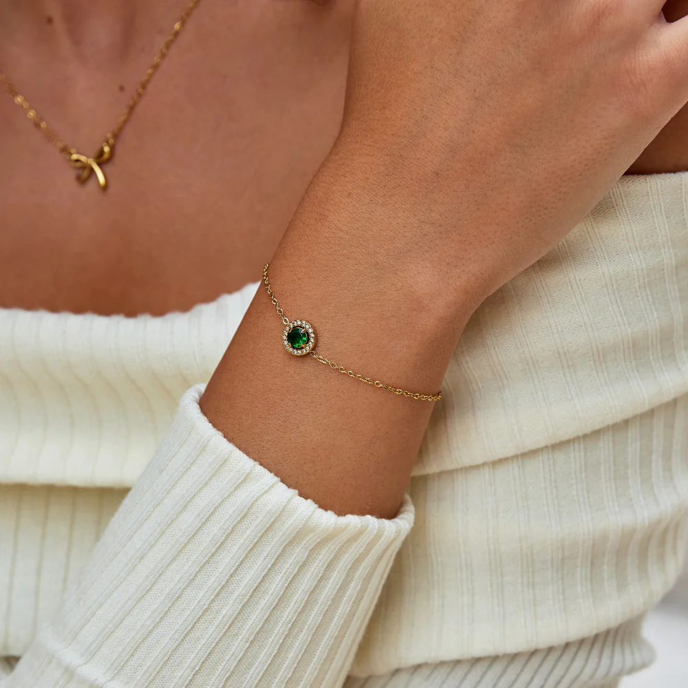 Green Emerald Crystal Bracelet - Image 6