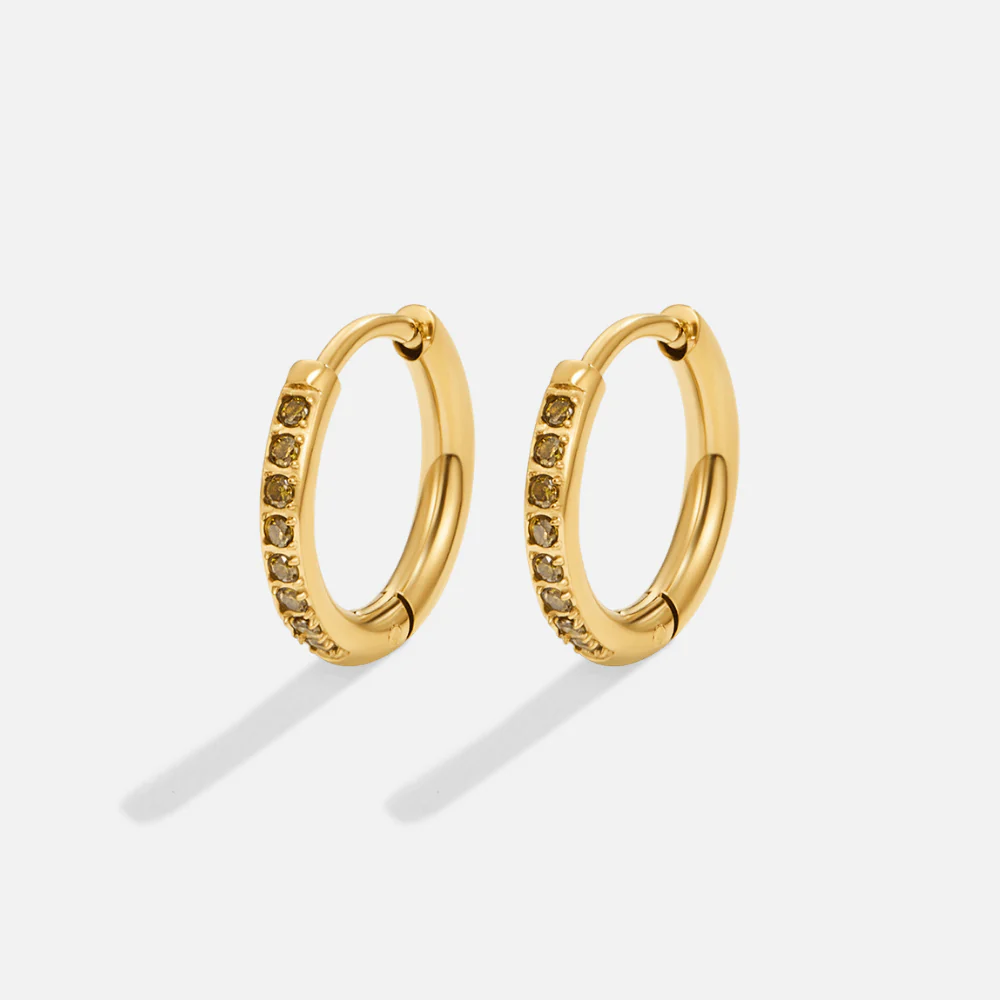 Green Eternity Hoop Earrings