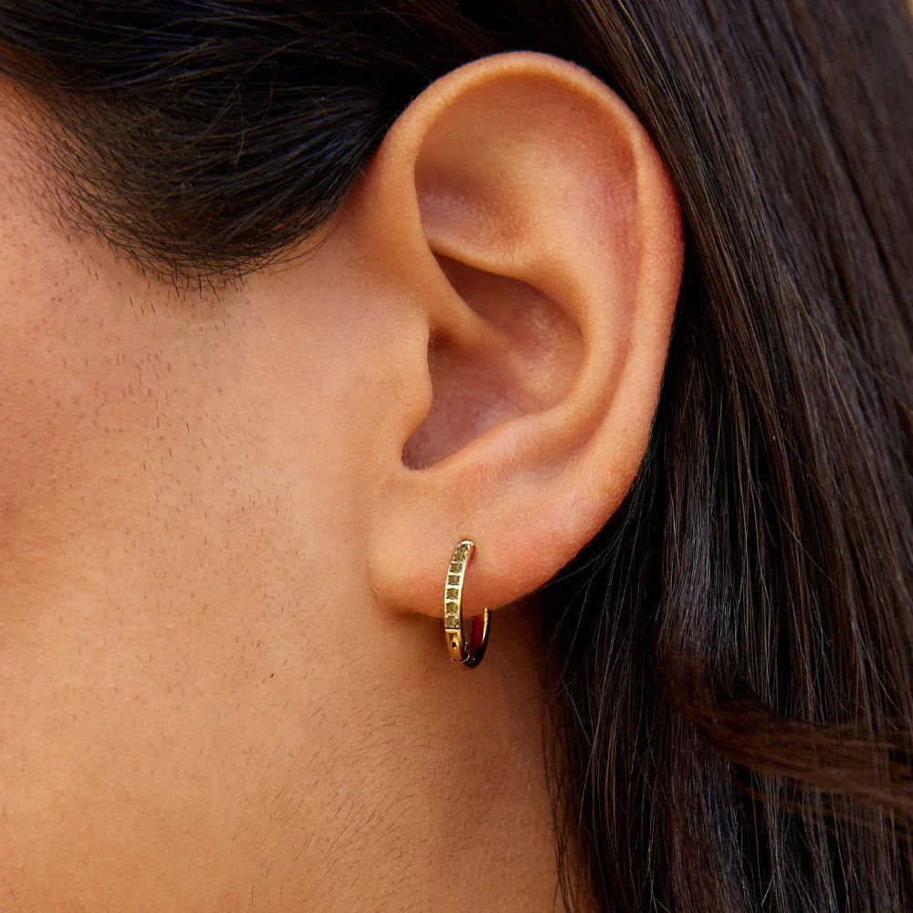 Green Eternity Hoop Earrings - Image 2