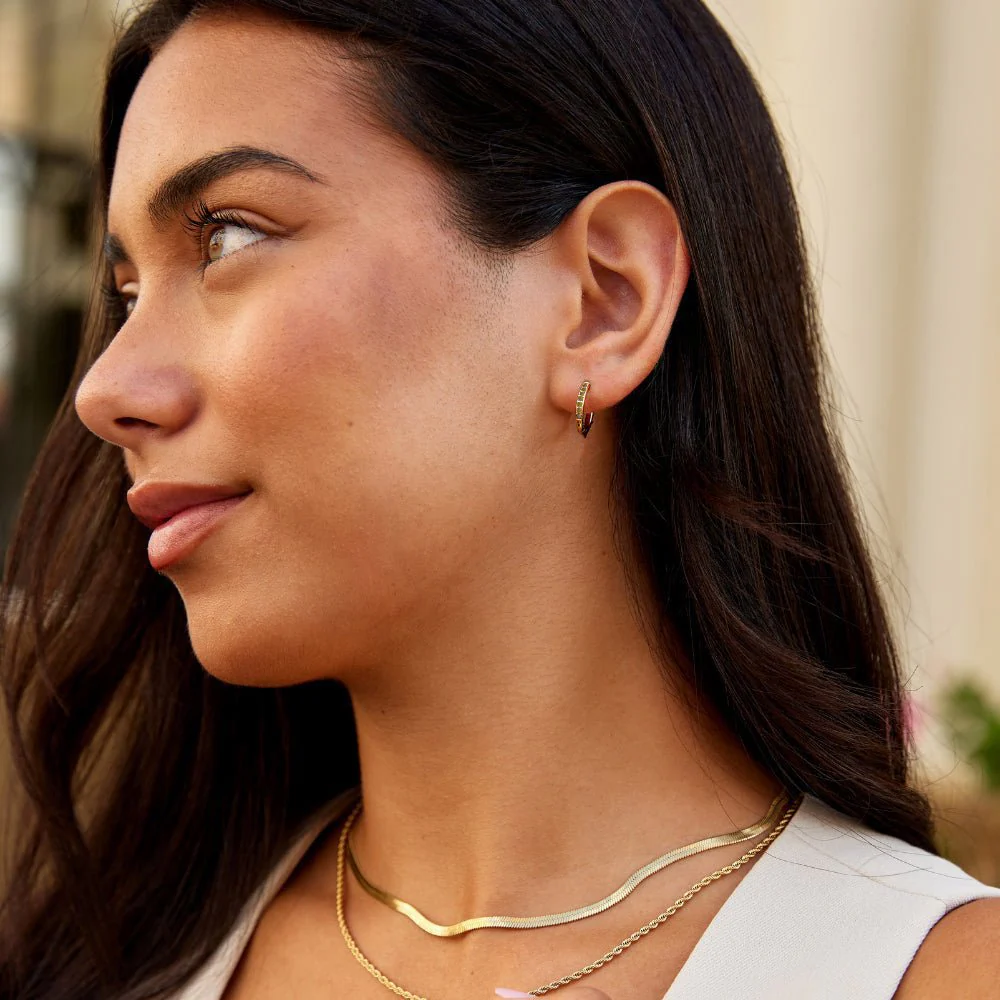 Green Eternity Hoop Earrings - Image 3