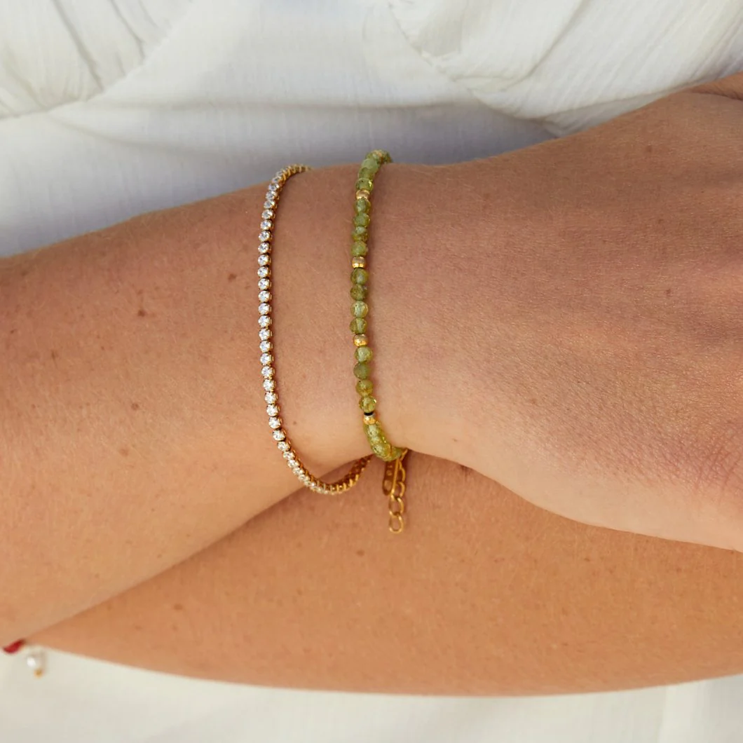 Green Peridot Bead Bracelet - Image 2