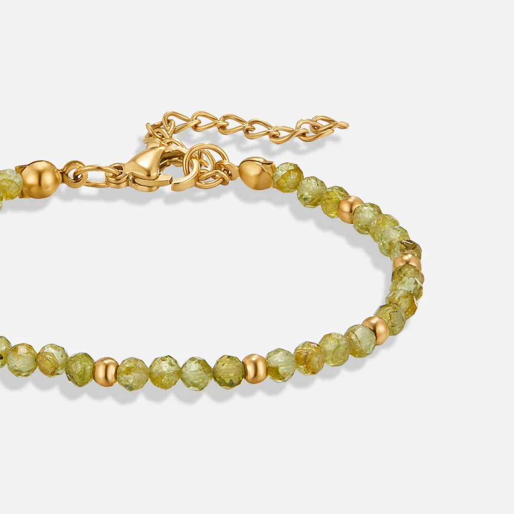 Green Peridot Bead Bracelet - Image 4