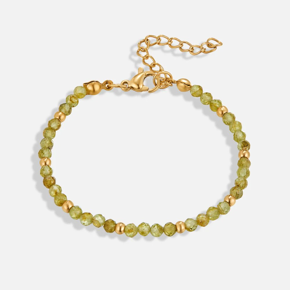 Green Peridot Bead Bracelet - Image 7