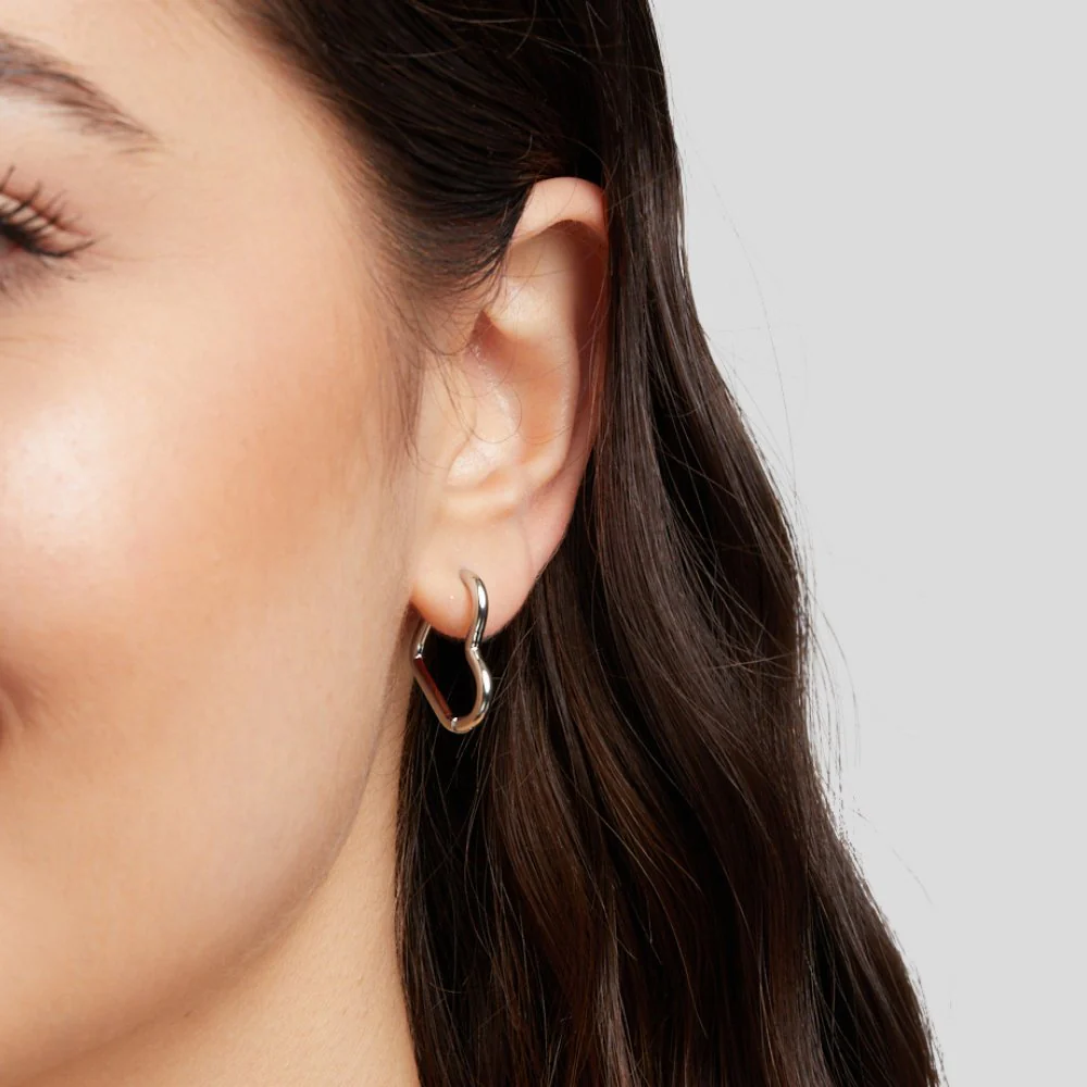Heart Silver Hoops - Image 2