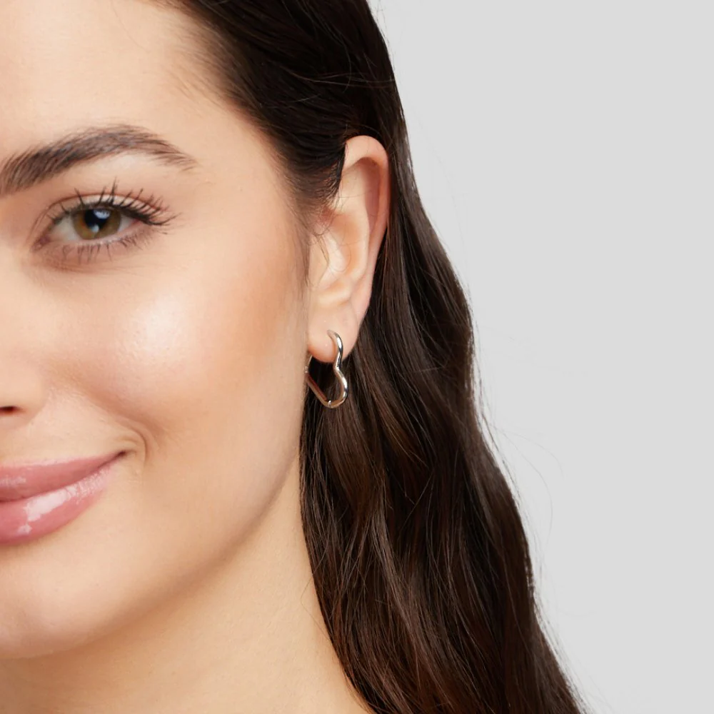 Heart Silver Hoops - Image 4