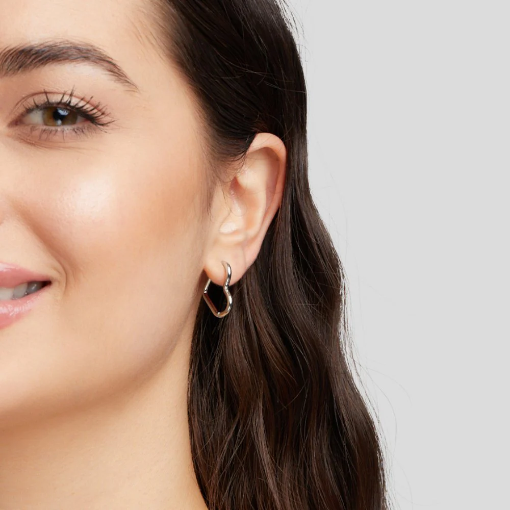 Heart Silver Hoops - Image 5