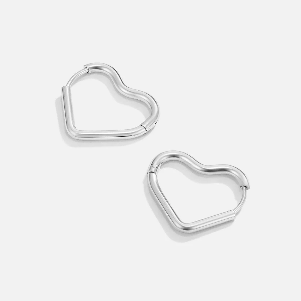 Heart Silver Hoops - Image 7