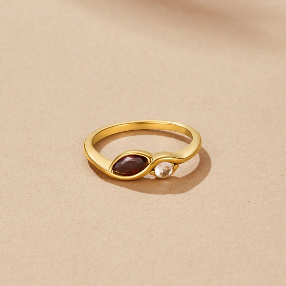 Infinity Crystal Red Garnet Ring - Image 3