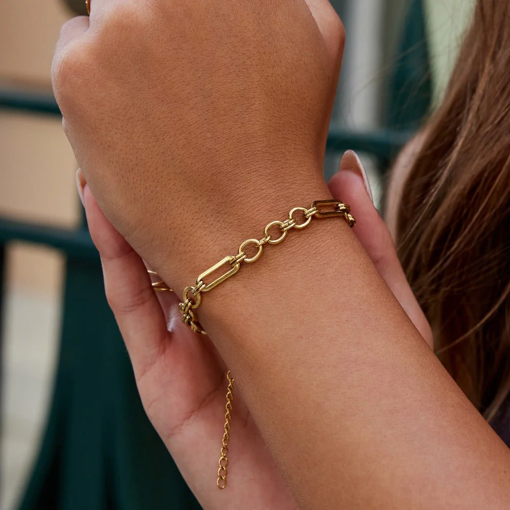 Iris Chunky Gold Bracelet - Image 2