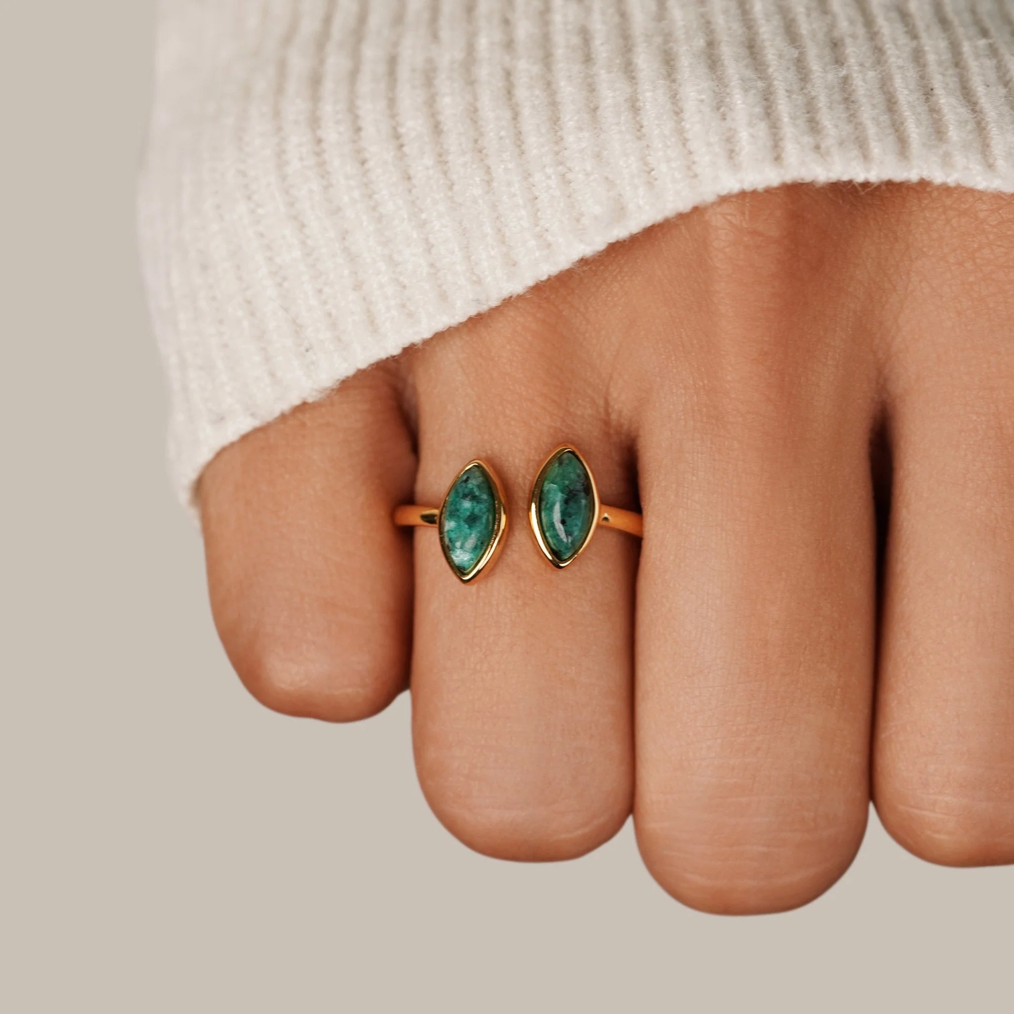 Jade Green Wrap Ring - Image 2