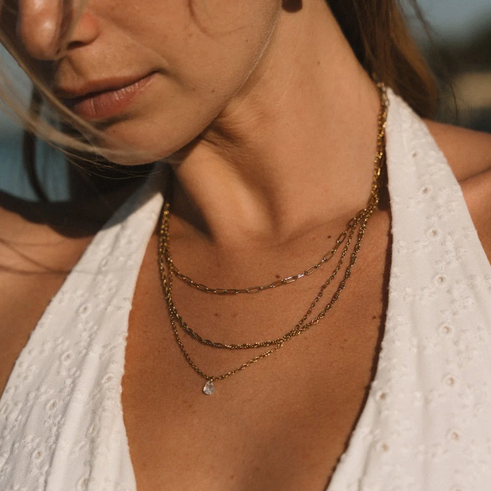 Jana Triple Chain Necklace - Image 2
