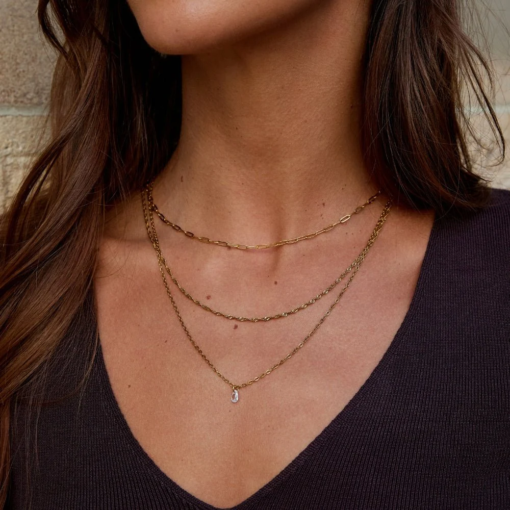Jana Triple Chain Necklace - Image 3
