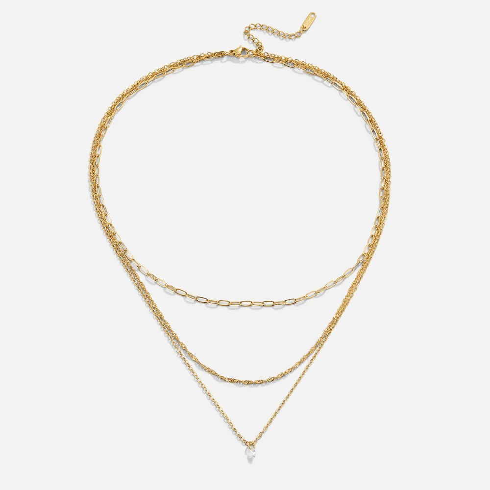 Jana Triple Chain Necklace - Image 4