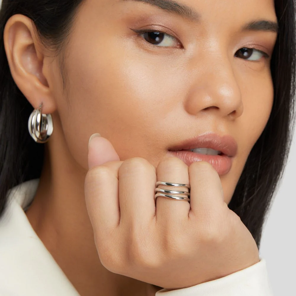 Kiya Layered Silver Ring - Image 4