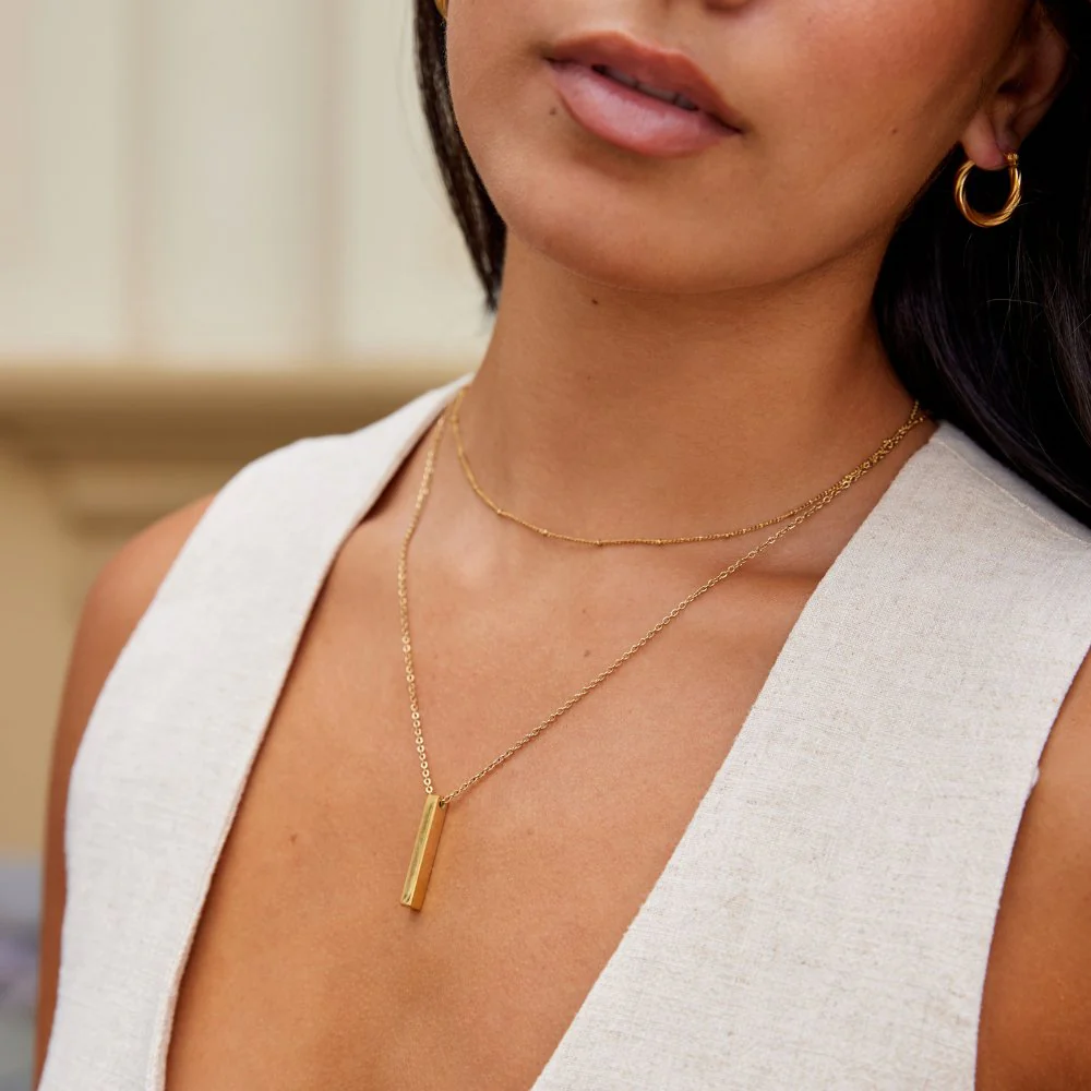 Lala Gold Bar Necklace - Image 3