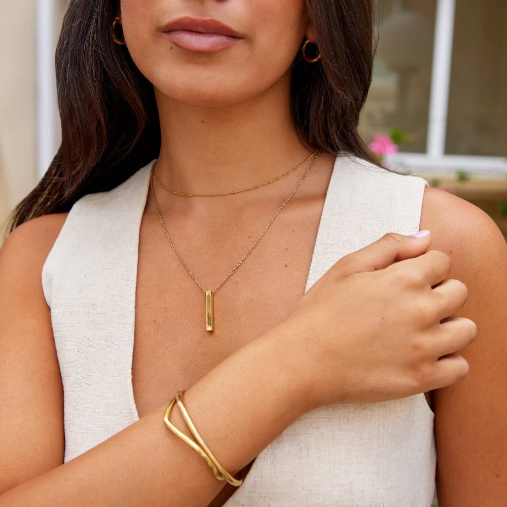Lala Gold Bar Necklace - Image 6