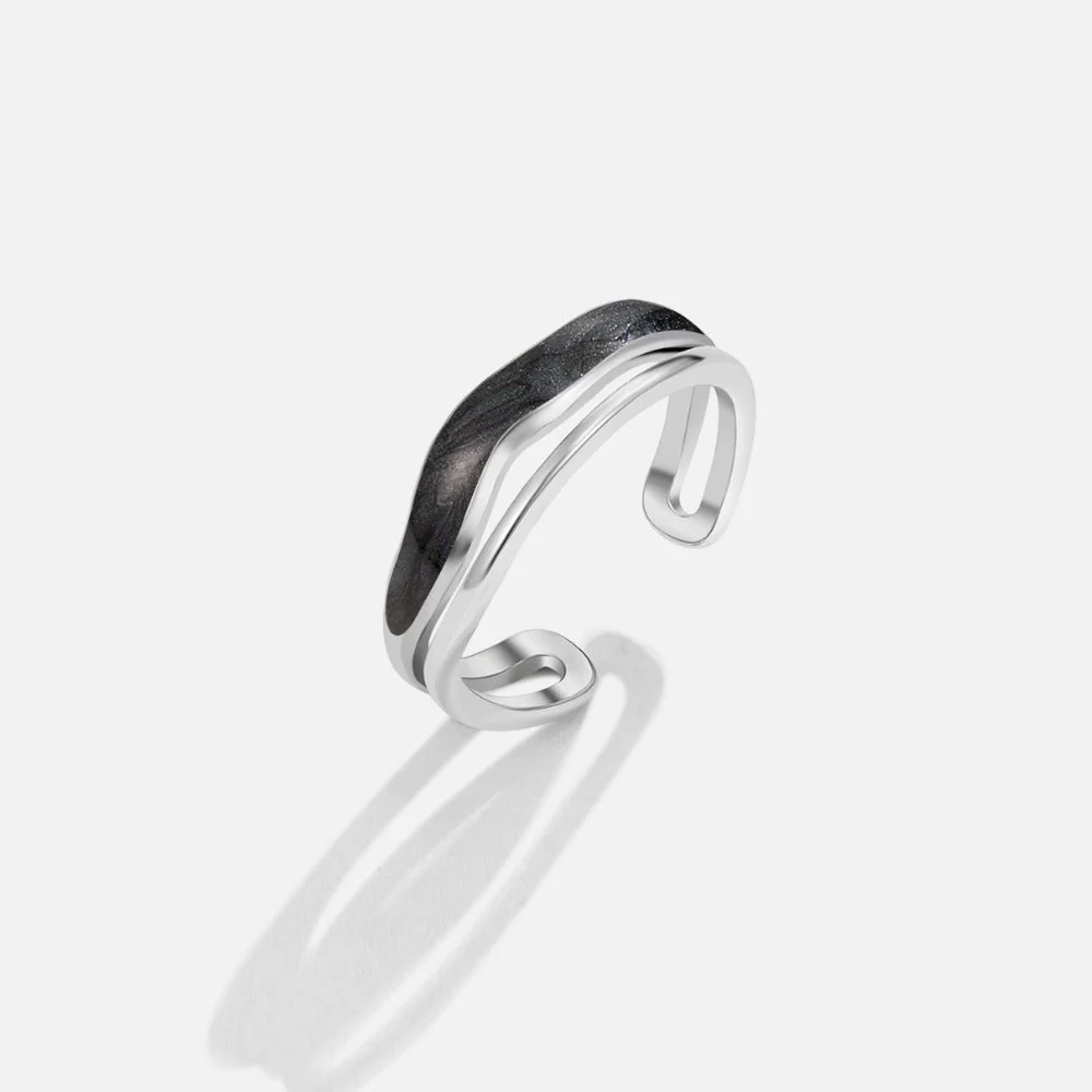 Layered Black Sahara Silver Ring - Image 3