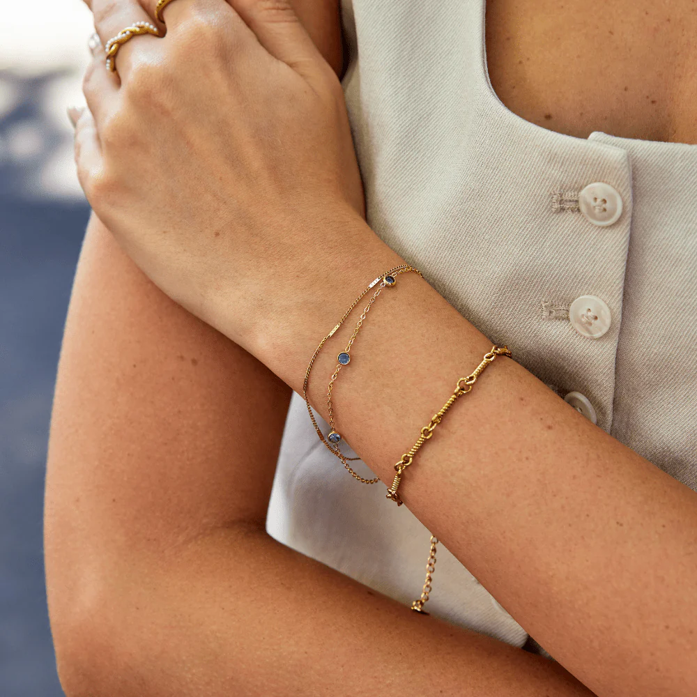 Layered Blue Athena Crystal Bracelet - Image 2