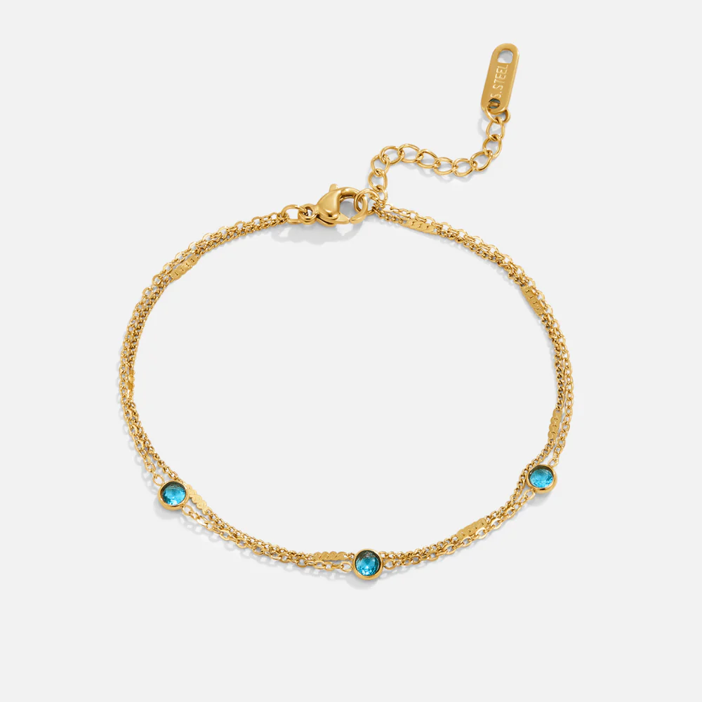 Layered Blue Athena Crystal Bracelet - Image 4