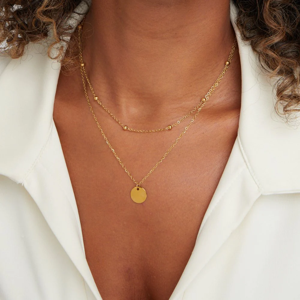 Layered Disc Necklace - Image 2