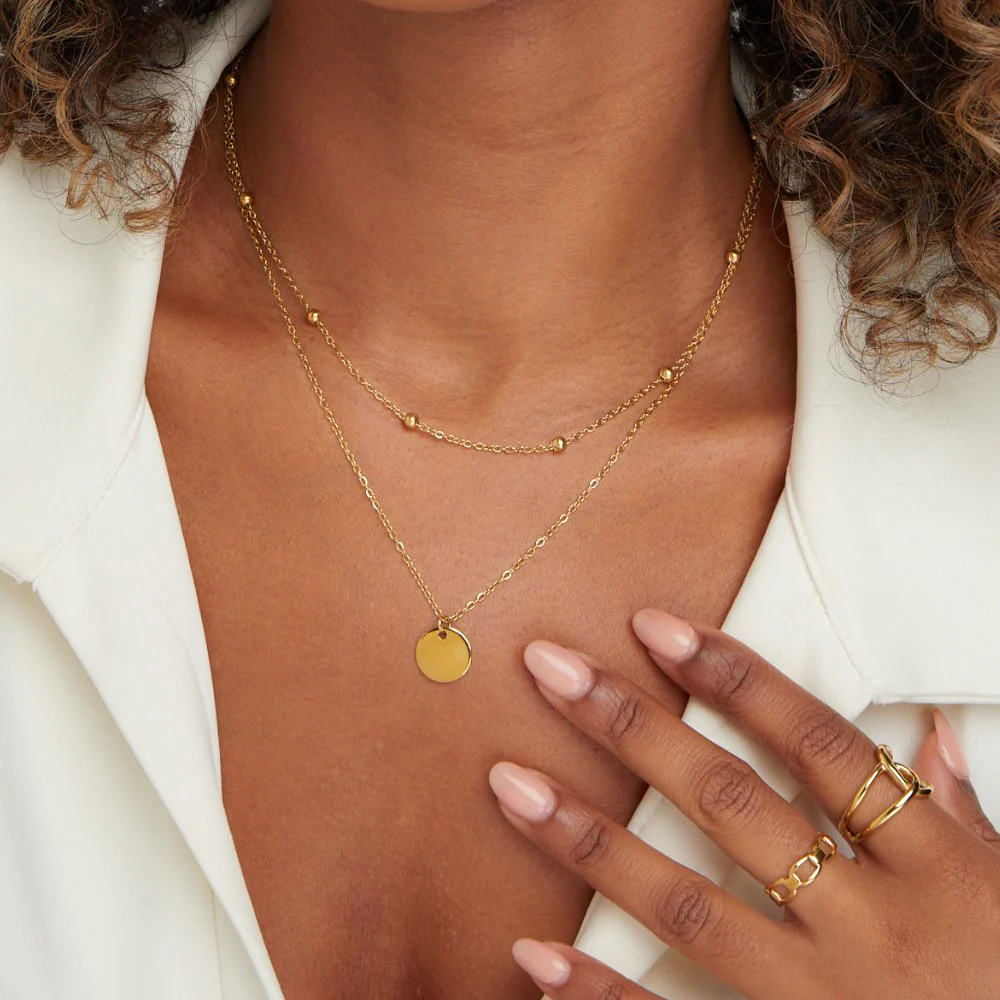 Layered Disc Necklace - Image 6