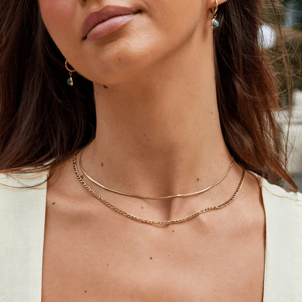 Layered Figaro Chain Necklace - Image 2