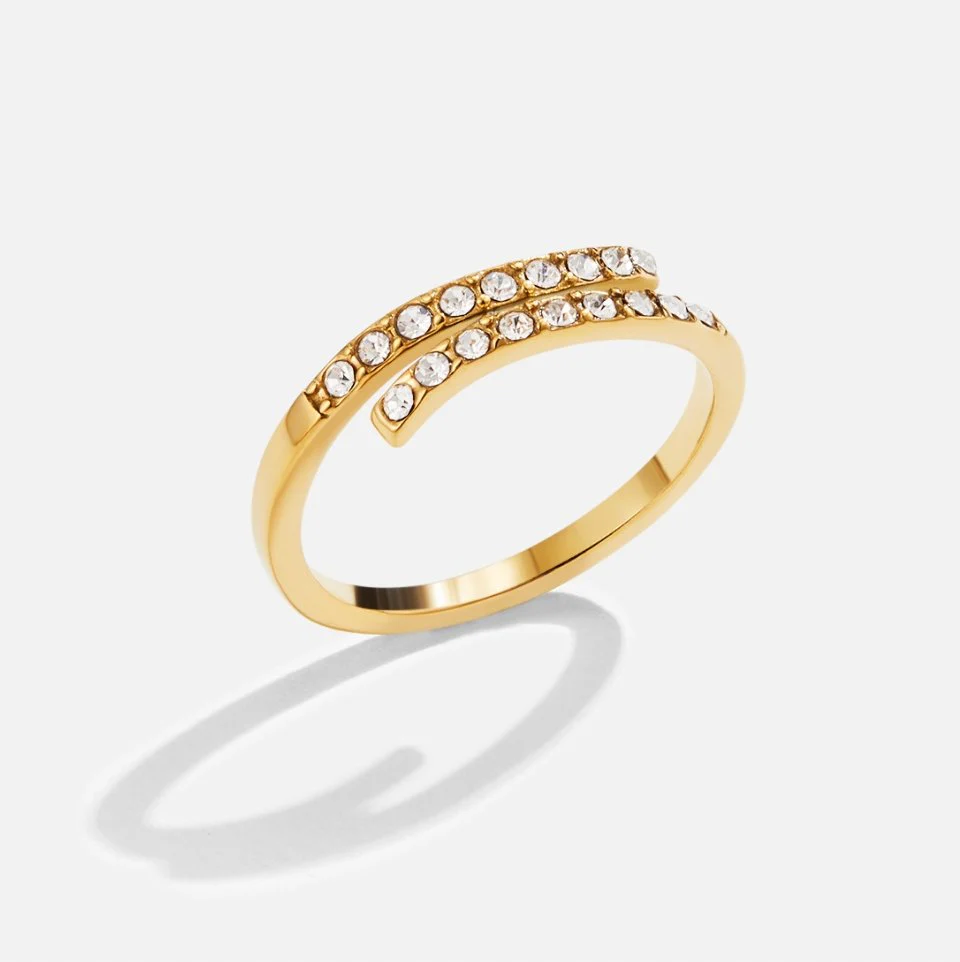 Layered Gold & Crystal Wrap Ring - Image 3