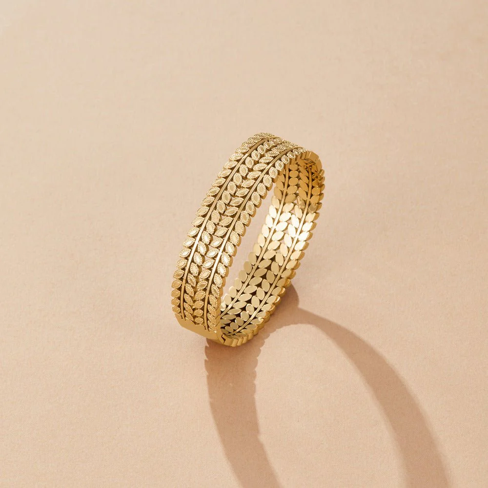 Layered Gold Leaf Bangle