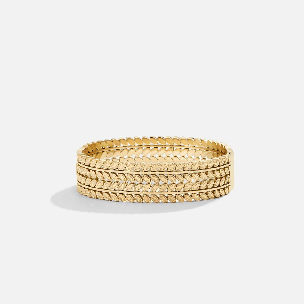 Layered Gold Leaf Bangle - Image 4