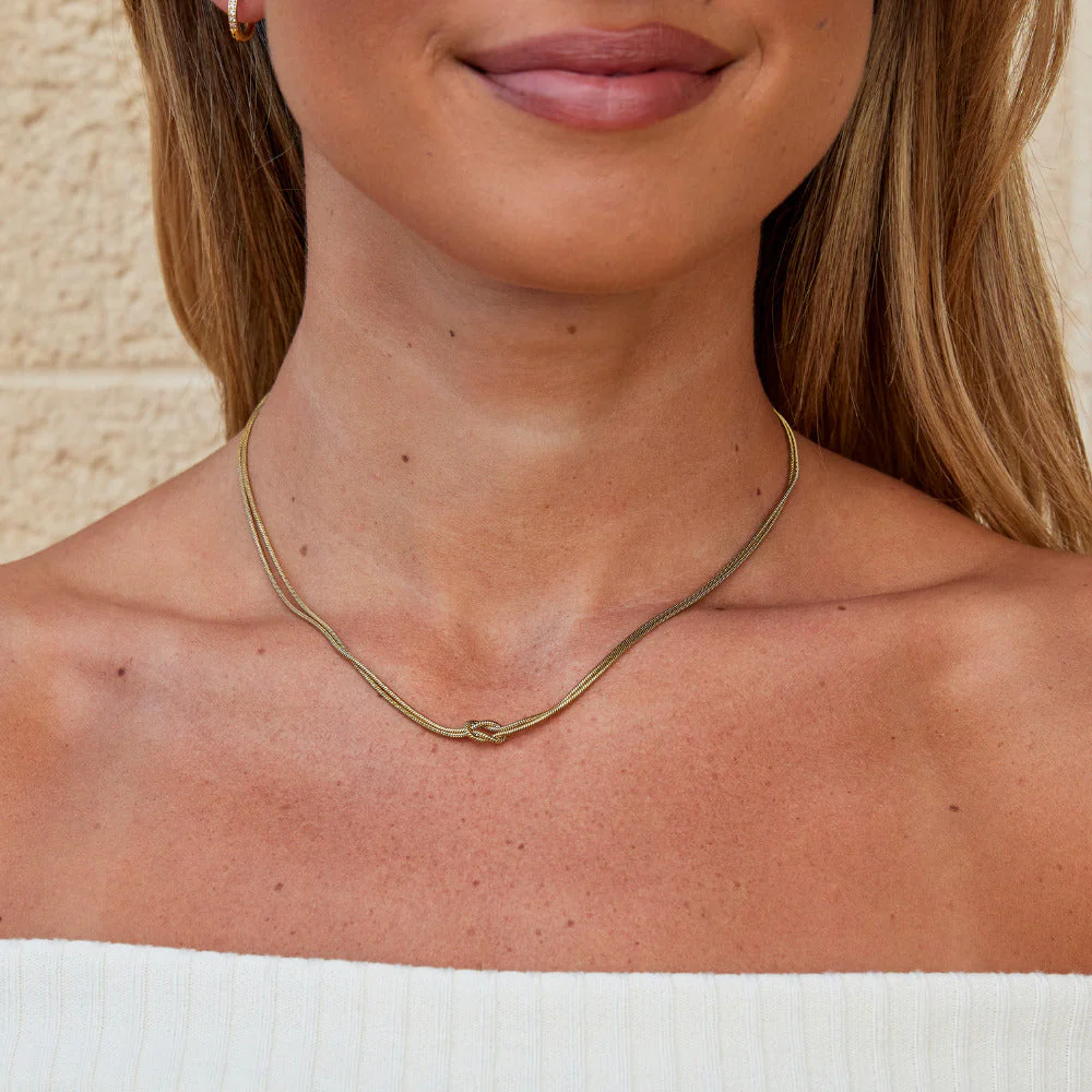 Knotted Gold Chain Necklace - Image 2